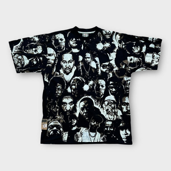 Time is Money Hip-Hop-Rap-T-Shirt mit Allover-Print – XL