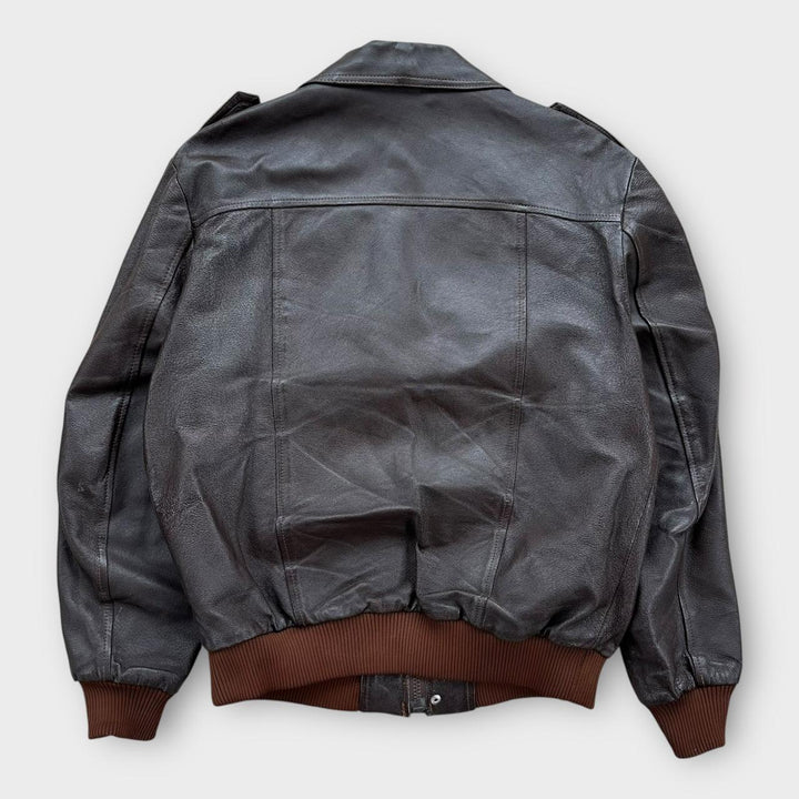 Vintage Fliegerjacke aus Leder – groß