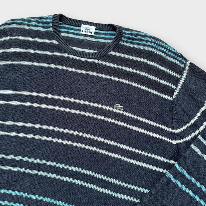 Lacoste gestreifter Strickpullover – XXL