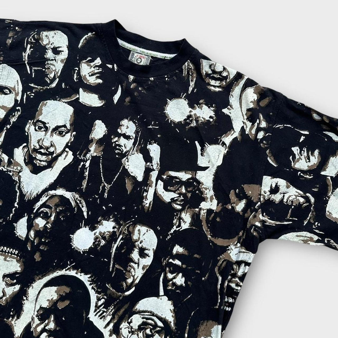 Time is Money Hip-Hop-Rap-T-Shirt mit Allover-Print – XL