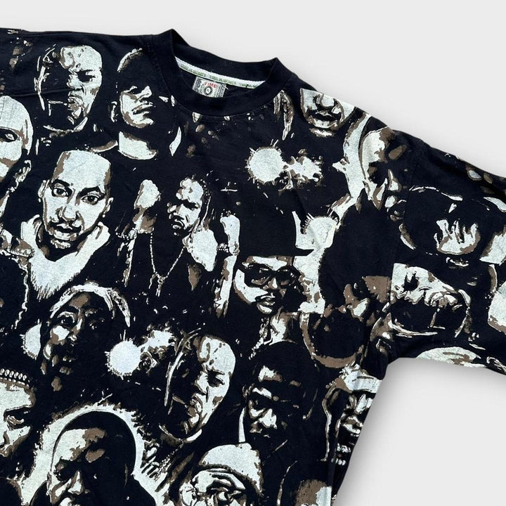 Time is Money Hip-Hop-Rap-T-Shirt mit Allover-Print – XL