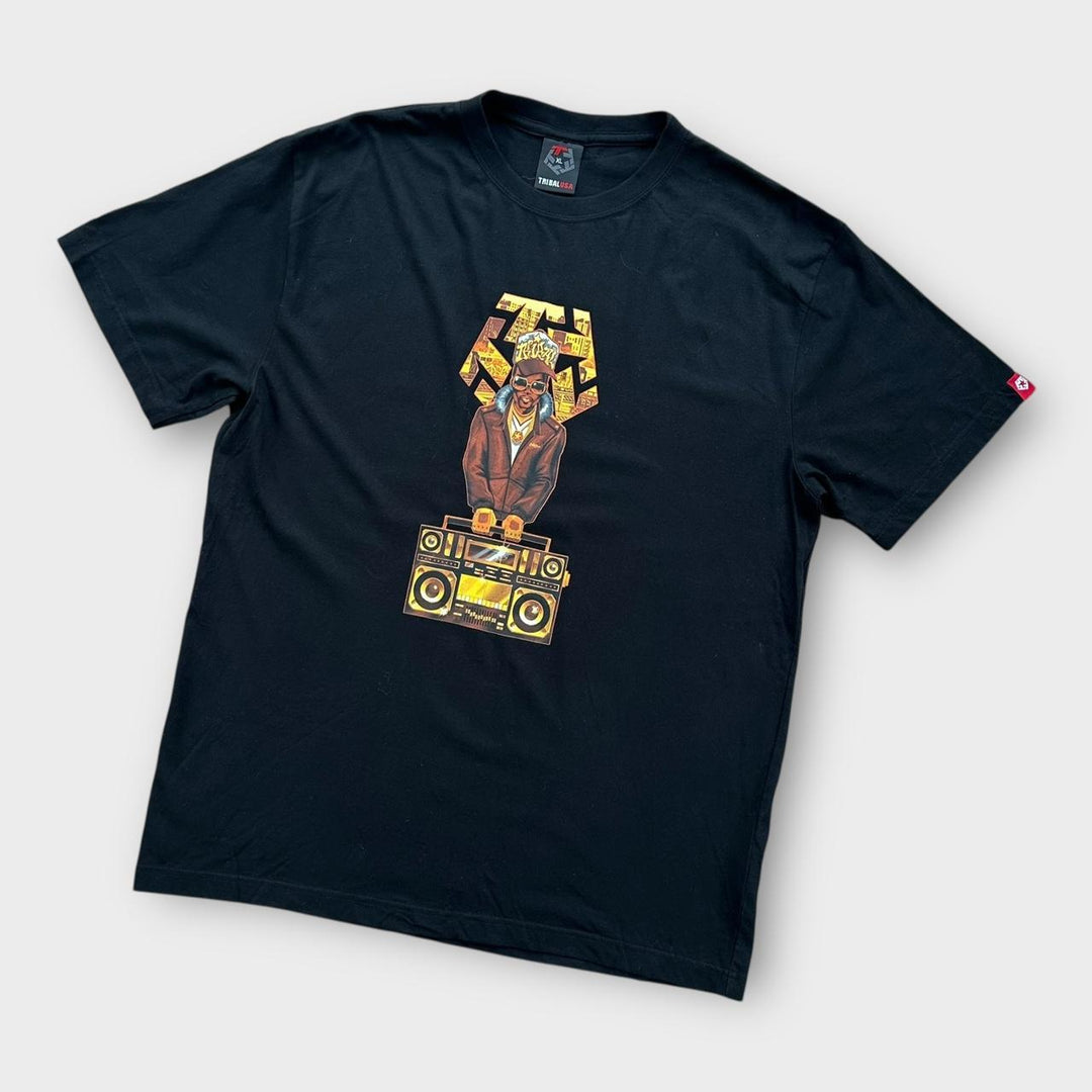 Y2K Hip-Hop Tribal Grafik-T-Shirt – XL