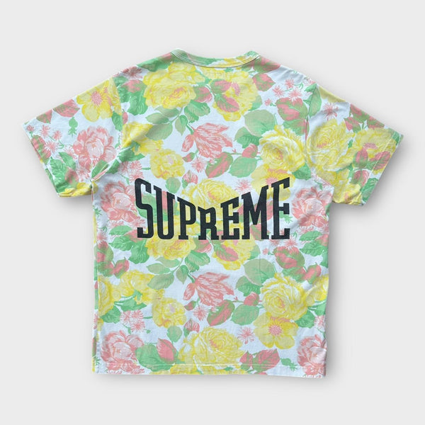 Supreme Blumen-Grafik-T-Shirt – groß