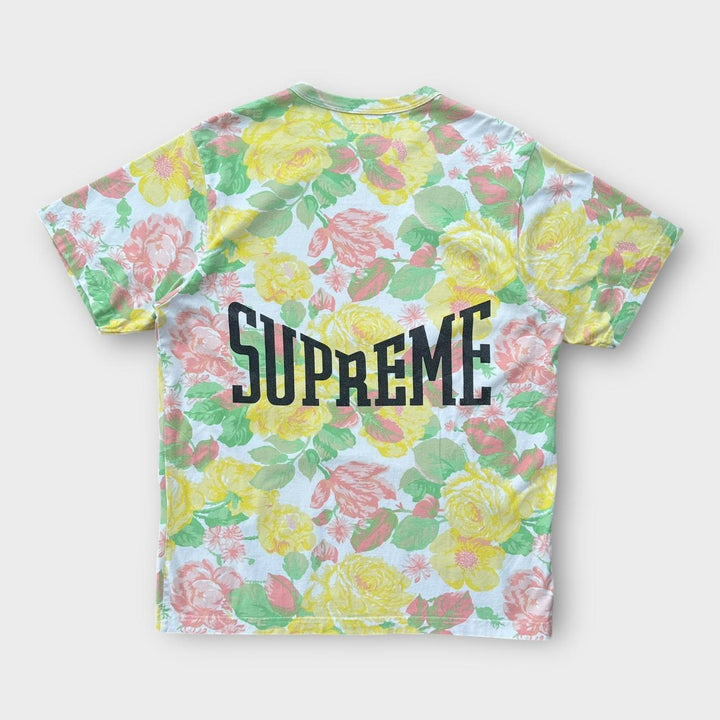 Supreme Blumen-Grafik-T-Shirt – groß