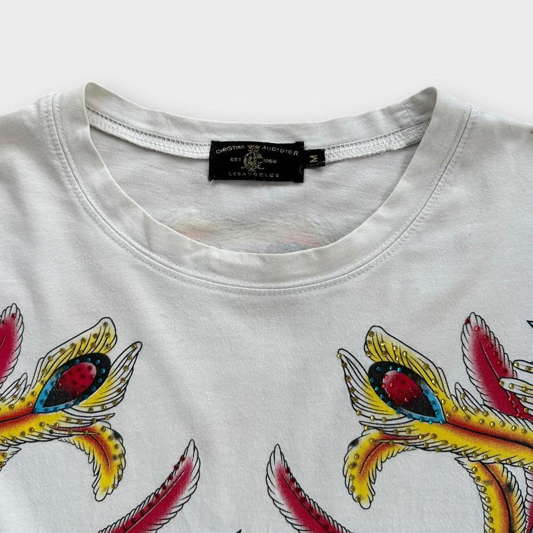 Christian Audigier Ed Hardy Langarm-T-Shirt – Medium (passt wie ein XL)
