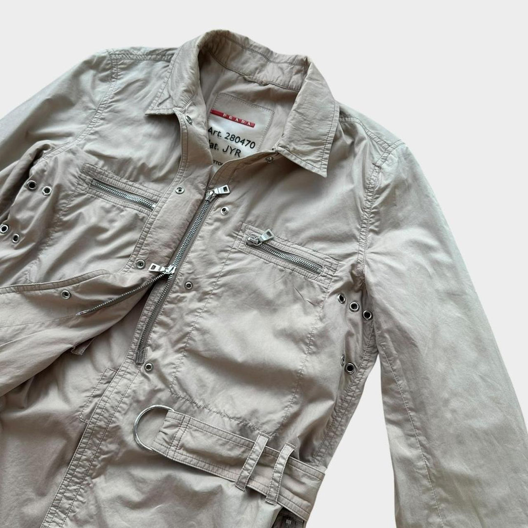 Prada Sport technischer Trenchcoat – Damen mittlere Größe 44 (kariert