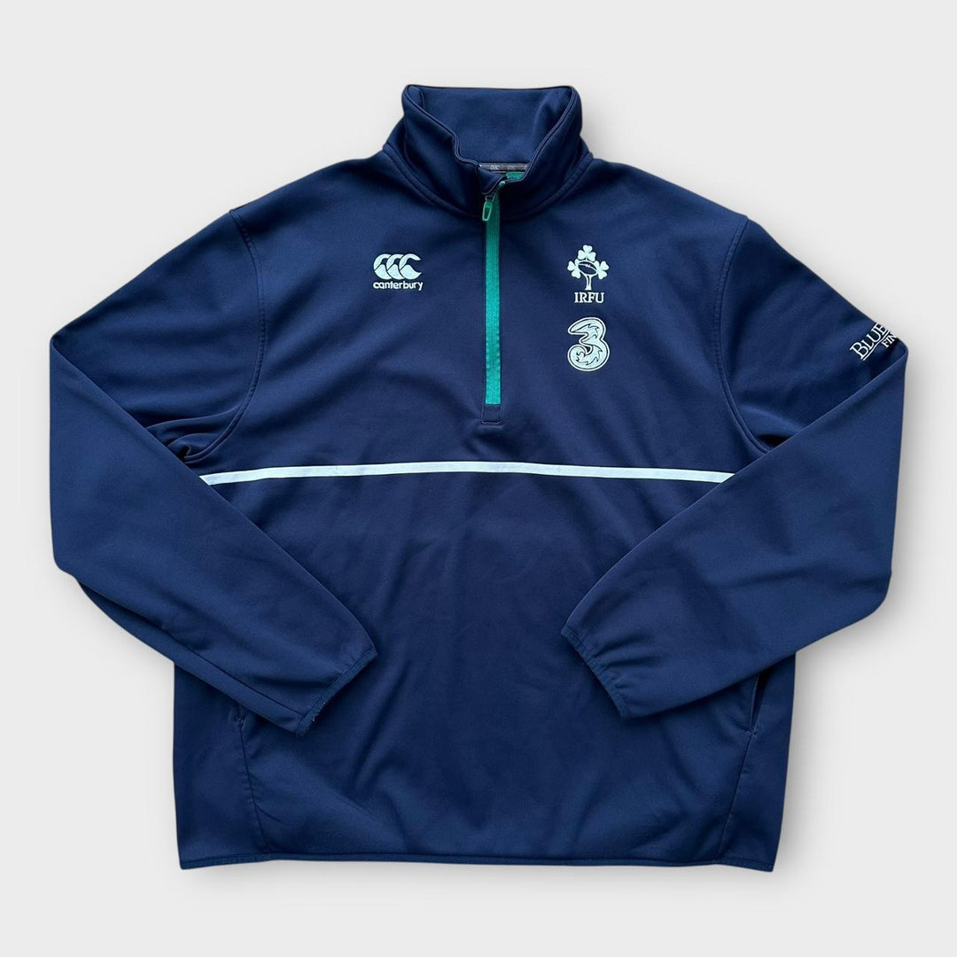 Irland-Rugby-Pullover mit Viertelreißverschluss in XL