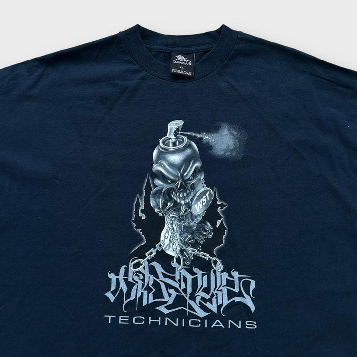 Wildes Technicians Hip-Hop-Grafik-T-Shirt – XL