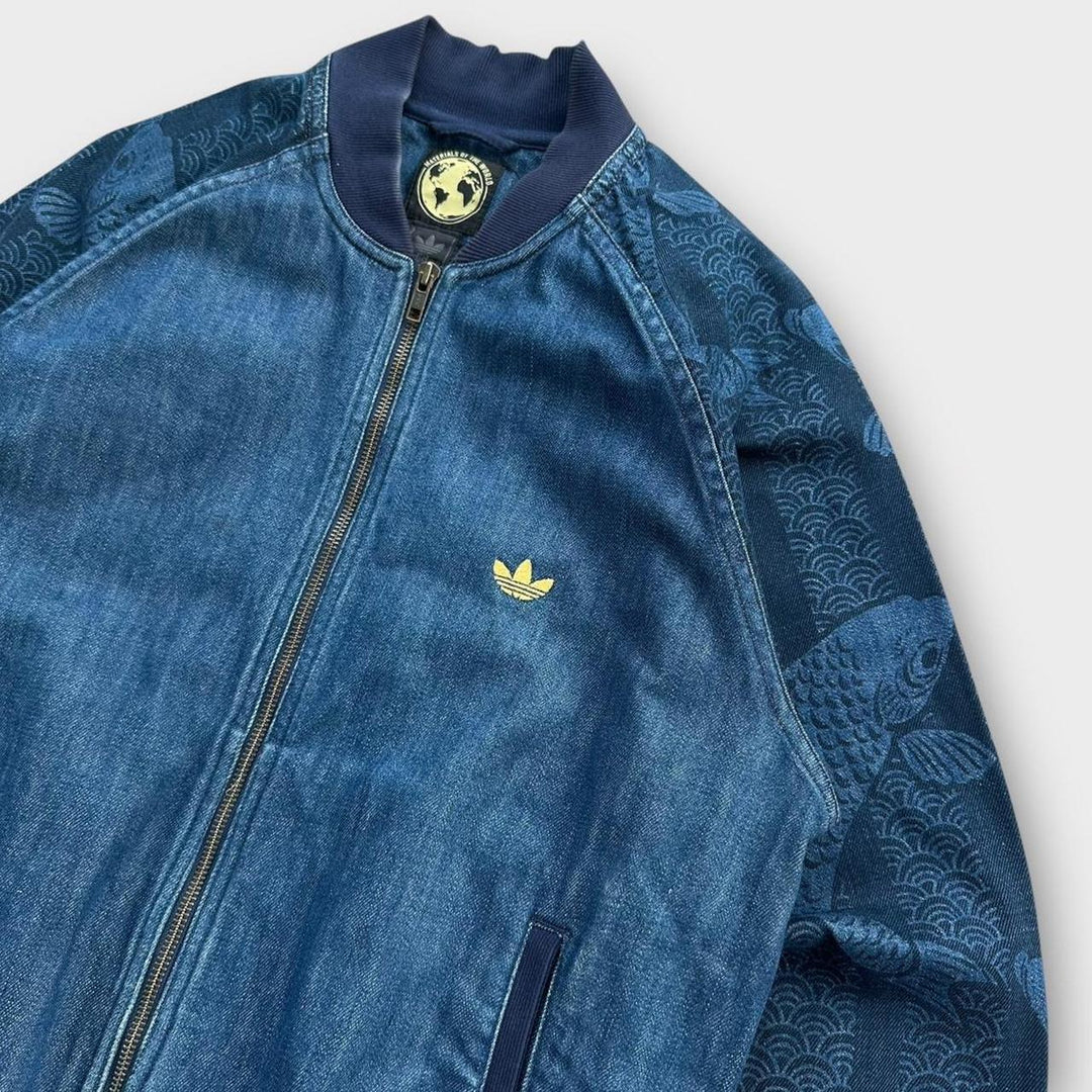 Vintage Adidas Jeans-Bomberjacke – mittelgroß