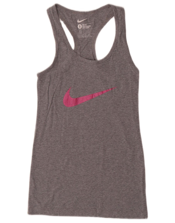 Nike Damen Slim Fit Graphic Vest Top UK 8/10 Small Grau