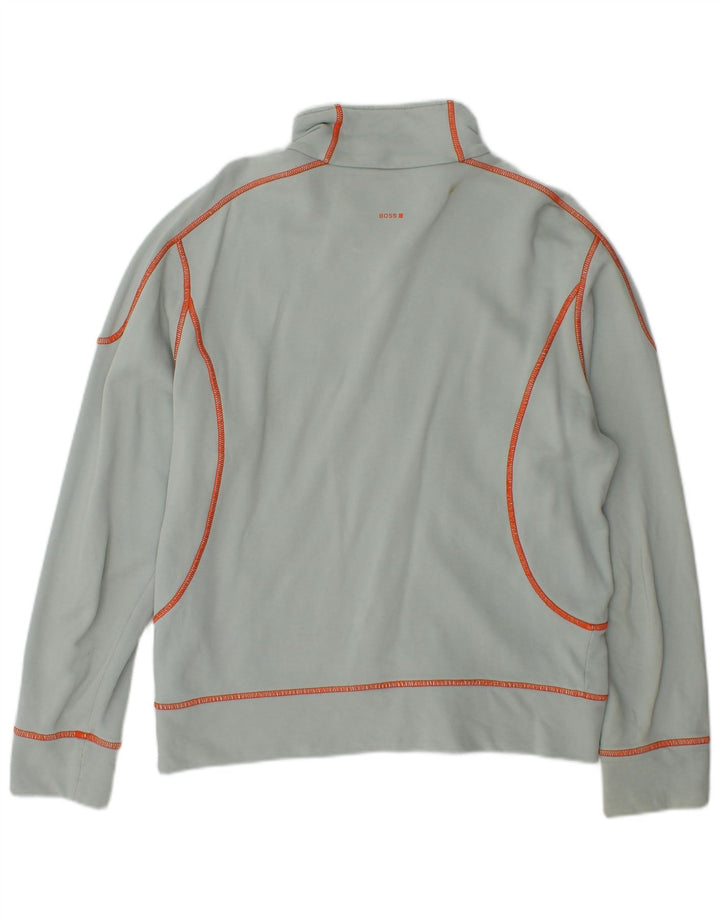 Hugo Boss Herren-Trainingsanzug-Top-Jacke aus mittelgrauer Baumwolle