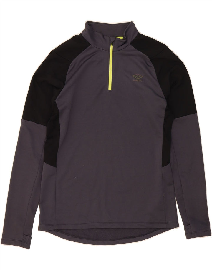 UMBRO Mens Zip Neck Pullover Tracksuit Top XL Grey Colourblock Polyester Vintage Umbro and Second-Hand Umbro from Messina Hembry 