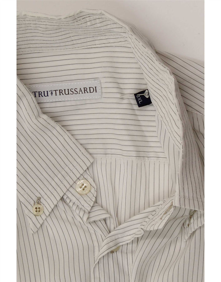 Trussardi Herrenhemd 3XL Weißer Nadelstreifen