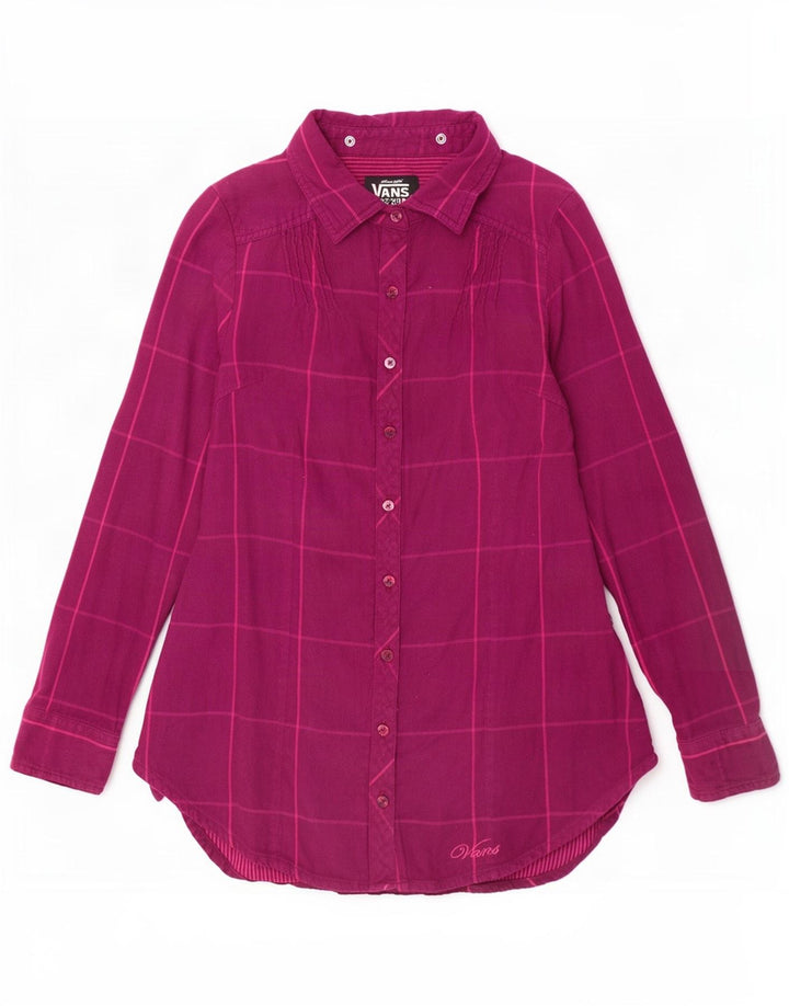 Vans Damenhemd UK 10 Small Lila kariert Baumwolle