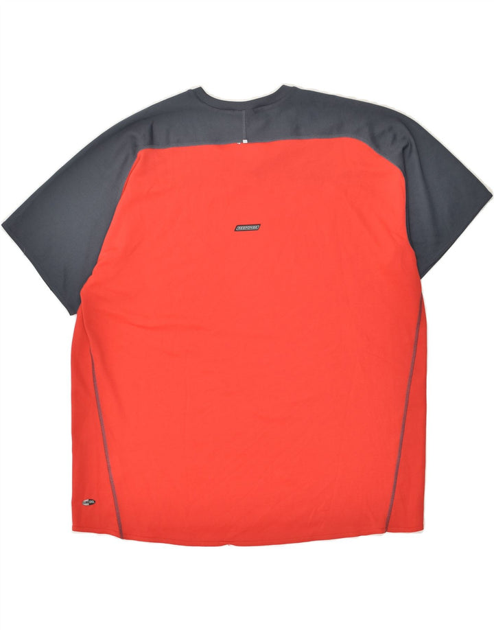 ADIDAS Mens T-Shirt Top XL Red Colourblock Polyester Vintage Adidas and Second-Hand Adidas from Messina Hembry 
