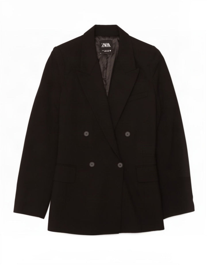 Zweireihiger Blazer für Damen von Zara, Gr. 12, Mittelschwarz