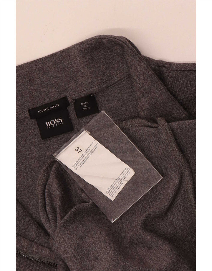 Hugo Boss Herren-Sweatshirt mit Reißverschluss, reguläre Passform, 2XL, graue Baumwolle