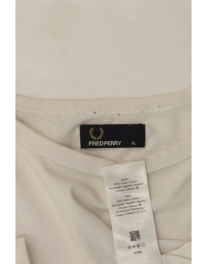 Fred Perry Herren T-Shirt Top XL Weiße Baumwolle