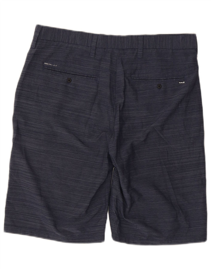 Hurley Herren-Chino-Shorts W32 Mittelblaues Nadelstreifen-Polyester