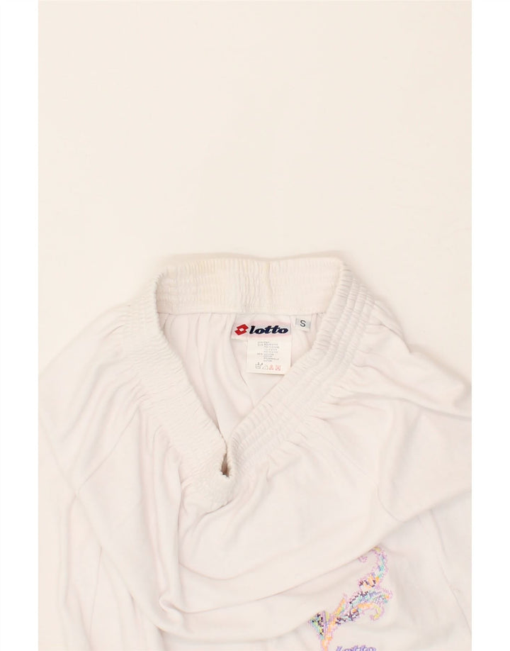 LOTTO Womens Graphic Tennis Skirt UK 10 Small  White Polyester Vintage Lotto and Second-Hand Lotto from Messina Hembry 