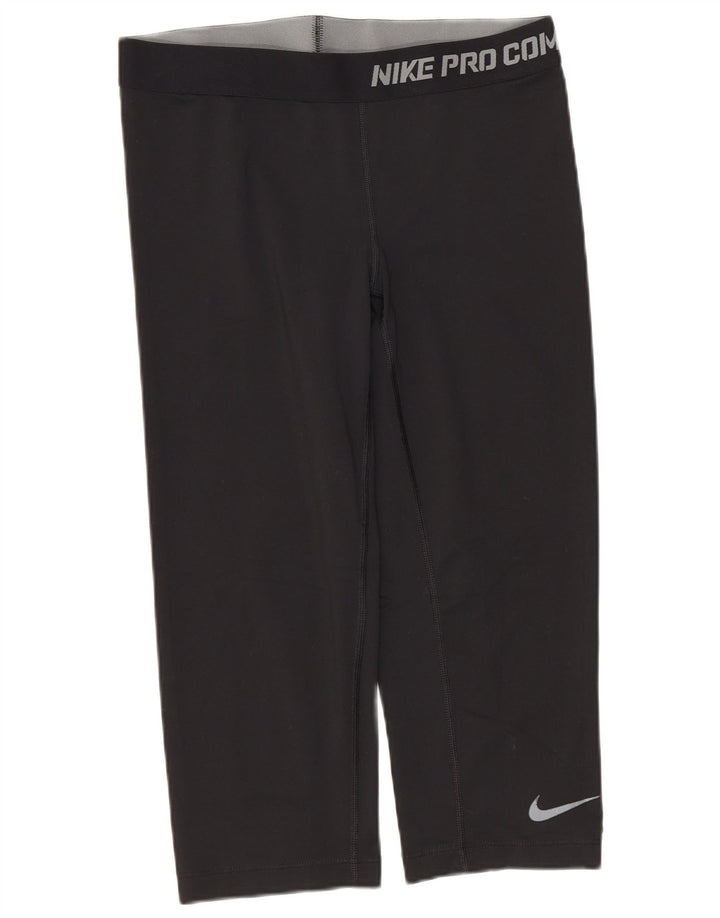 Nike Damen Dri Fit Graphic Capri Leggings UK 12 Medium Schwarz