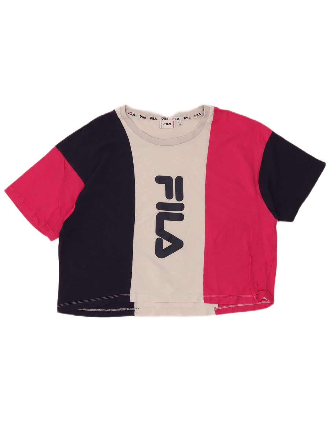 FILA Damen Grafik-T-Shirt-Oberteil IT 42 Medium Mehrfarbig Colourblock