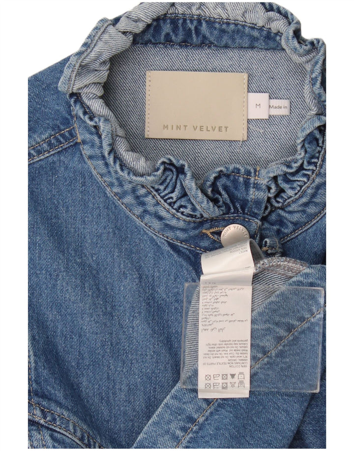 MINT VELVET Damen Jeansweste UK 14 Mittelblaue Baumwolle