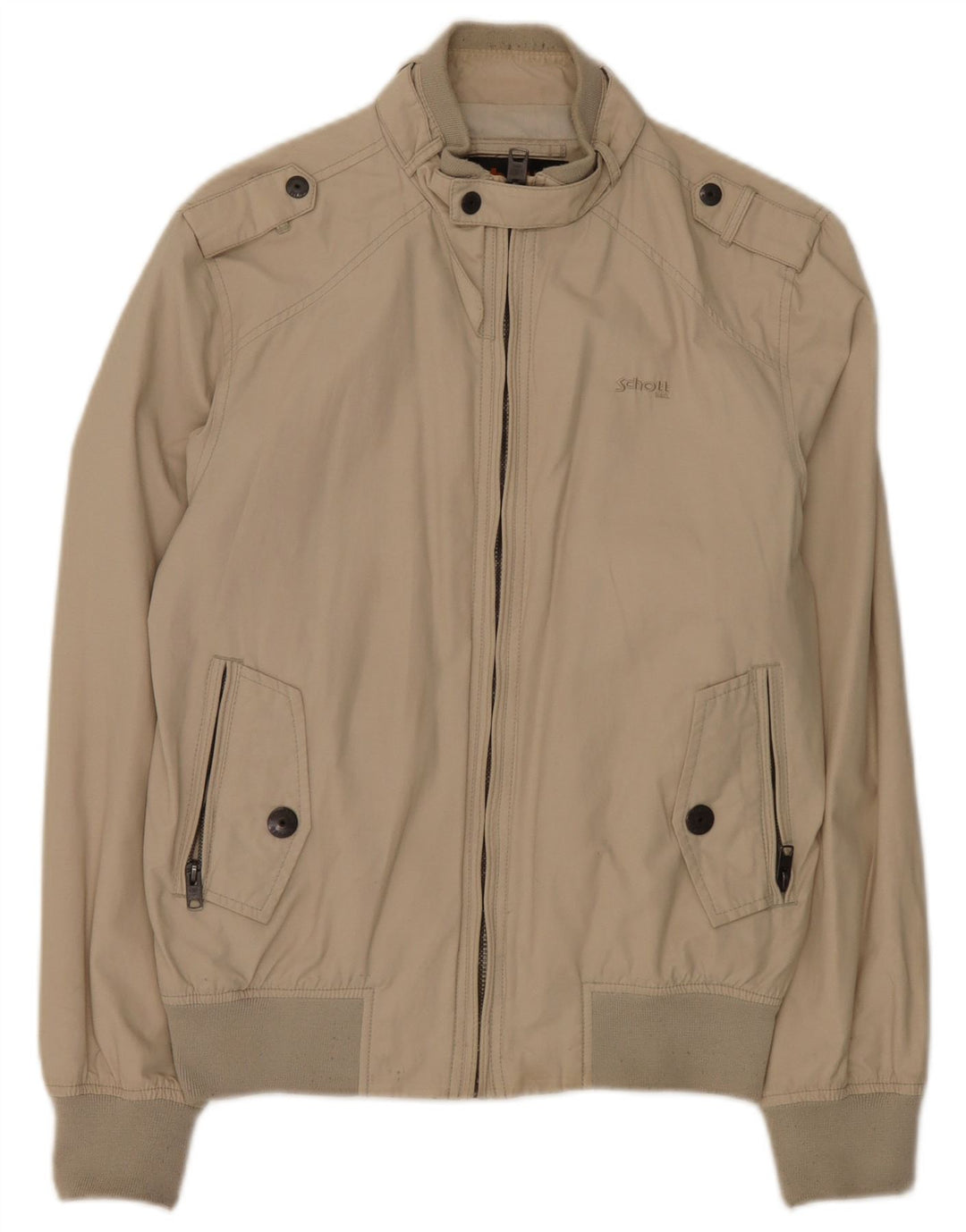 Schott Herren-Militär-Bomberjacke, UK 38, mittelbeige Baumwolle