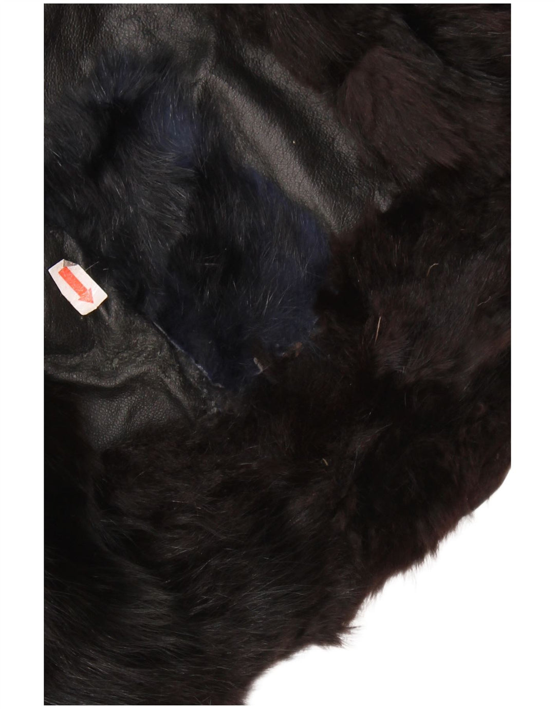 Vintage Damen Pelzlederjacke UK 14 Medium Schwarz