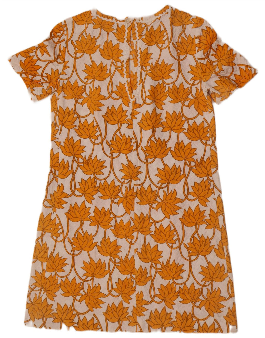 Vintage Damen Etuikleid UK 12 Mittelweiß geblümt