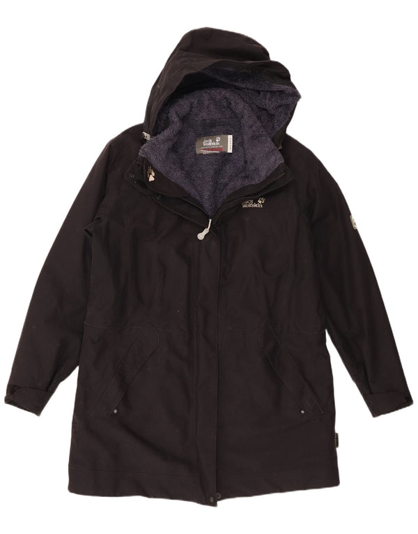 Jack Wolfskin Damen Übergroße Kapuzen-Sherpa-Parkajacke UK 18 XL Schwarz