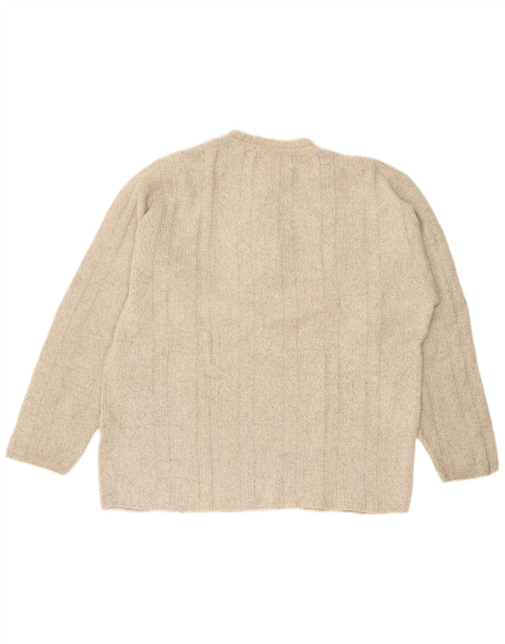 Foxhound Herren-Pullover mit Rundhalsausschnitt, XL, beige Wolle
