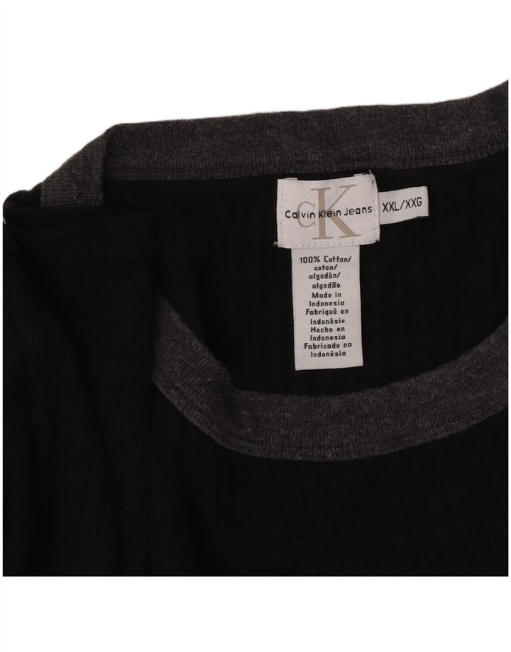 Calvin Klein Jeans Herren Top Langarm 2XL Schwarz Baumwolle