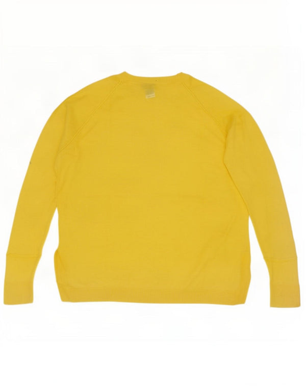 Topshop Damen-Pullover, übergroß, Rundhalsausschnitt, Gr. 8, klein, gelbe Viskose