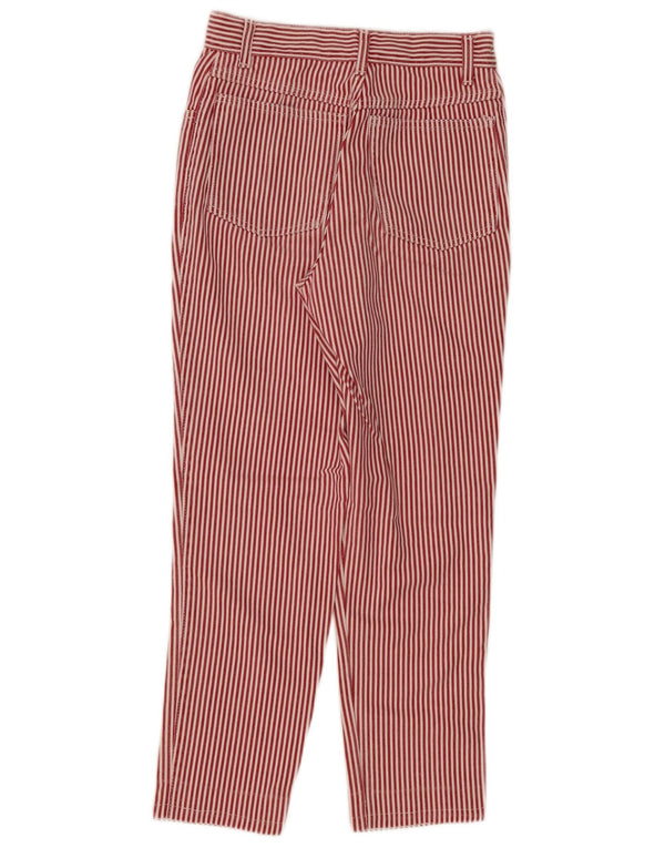 Vintage Damen Tapered High Waist Jeans IT 42 Medium W26 L27 Roter Nadelstreifen