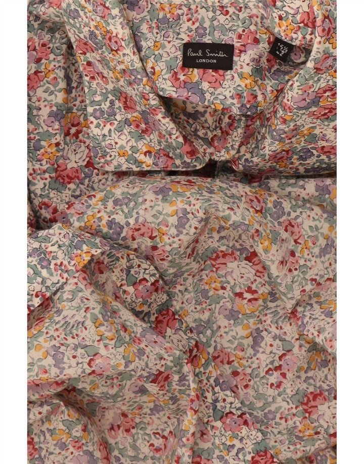 Paul Smith formelles Herrenhemd, Größe 42 16 1/2, groß, mehrfarbig, mit Blumenmuster