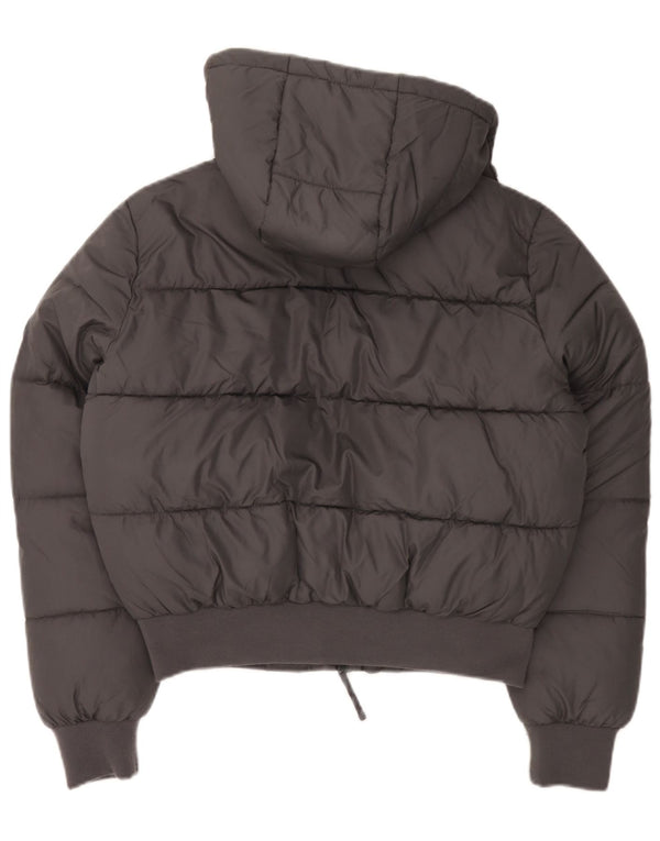HOLLISTER Damen-Kapuzen-Übergröße, wattierte Jacke, UK 10, Größe S, grau, Polyester