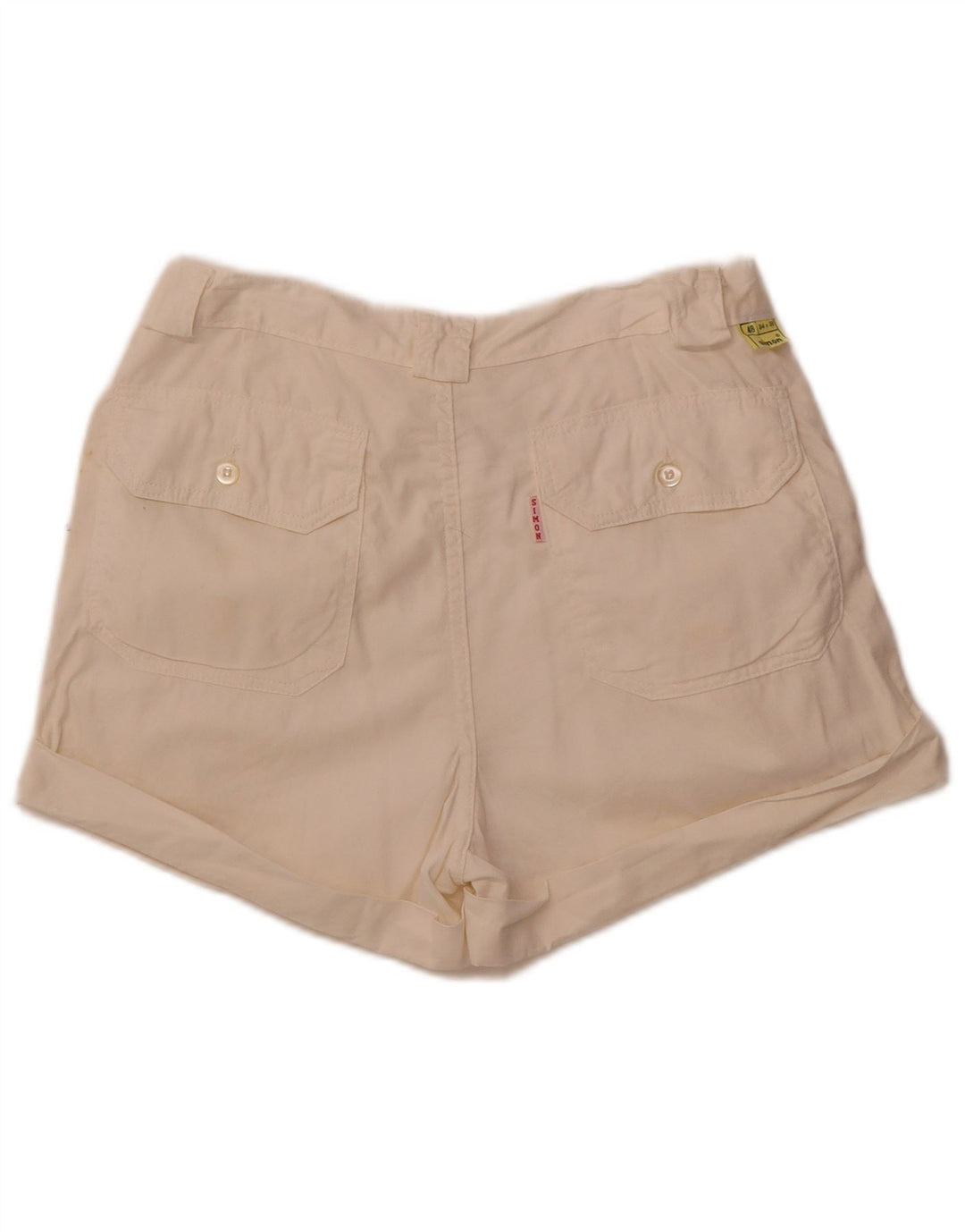 SIMON Womens High Waist Pegged Chino Shorts W34 Large Off White