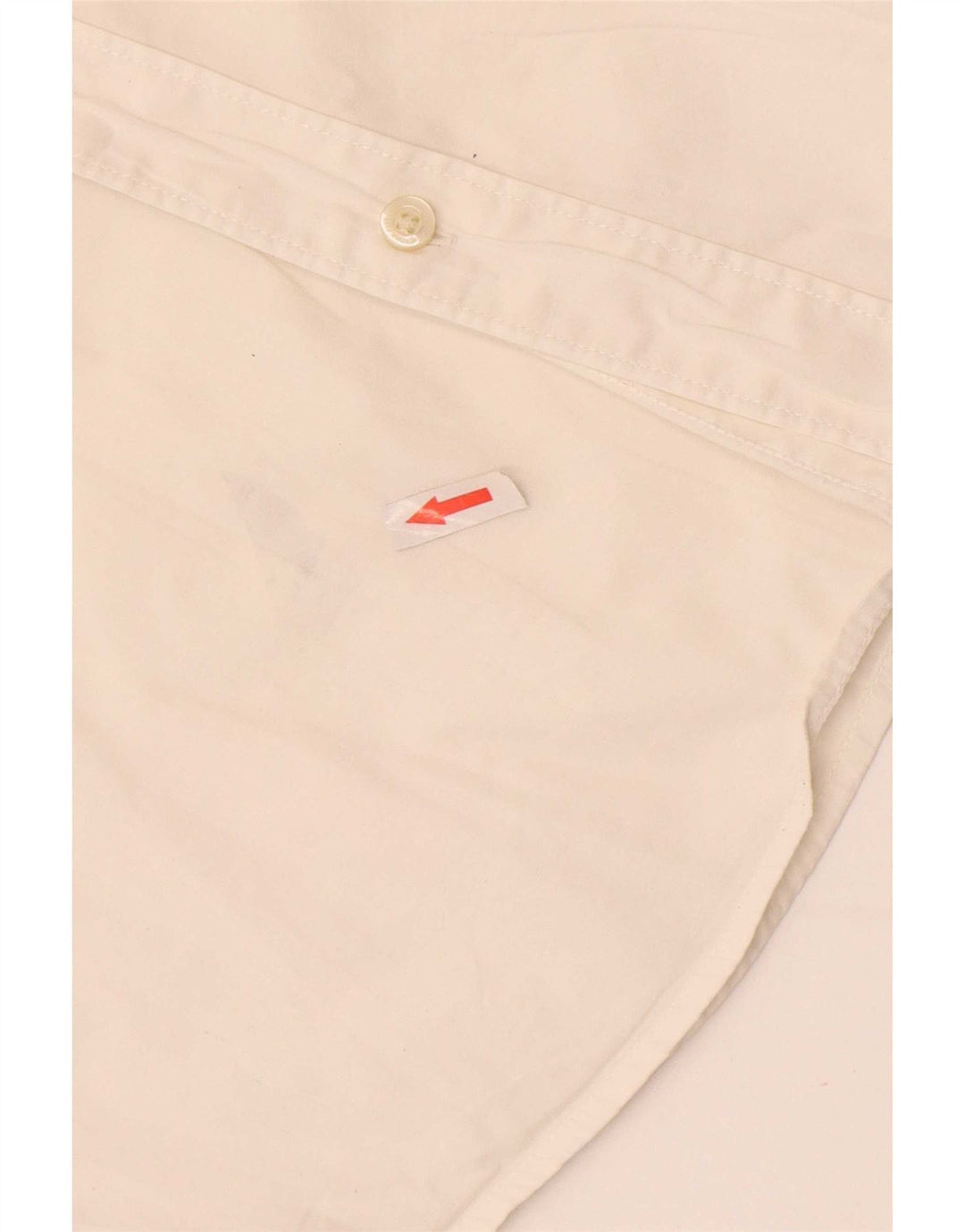 Tommy Hilfiger Herren-Slim-Fit-Hemd, Größe S, cremefarbene Baumwolle