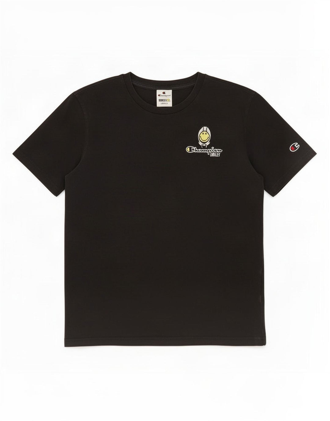 Champion Herren Smiley T-Shirt Top Small Schwarz