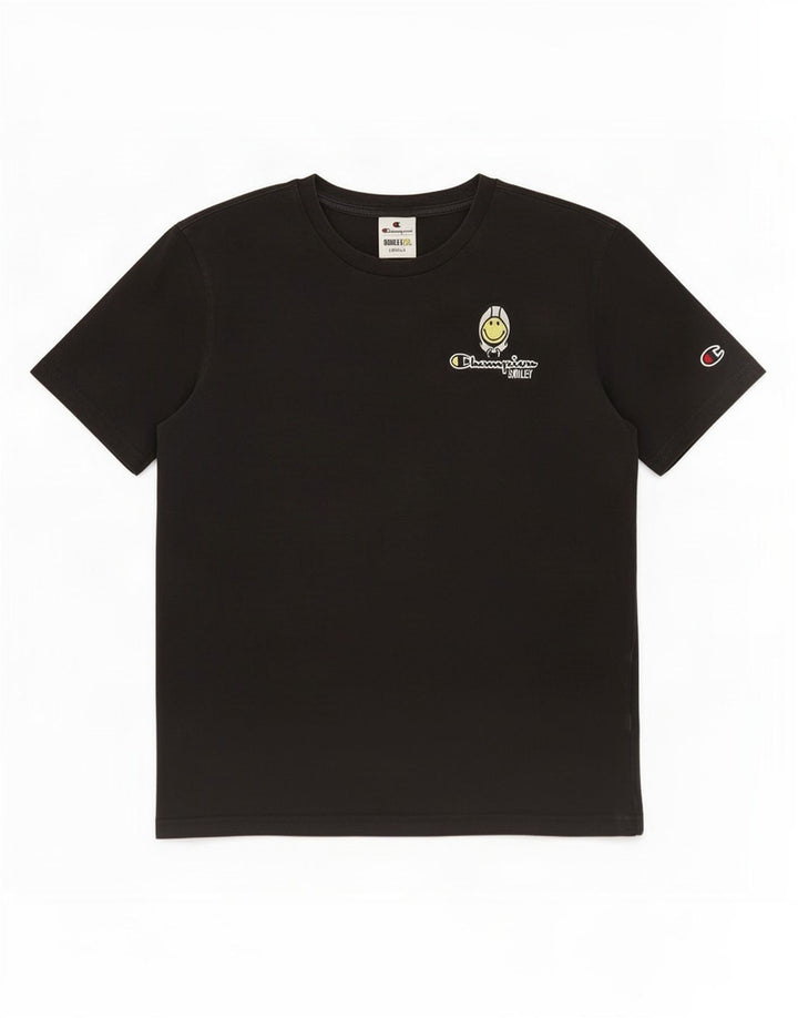 Champion Herren Smiley T-Shirt Top Small Schwarz