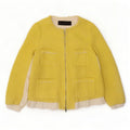 Zara Damen-Blazer mit durchgehendem Reißverschluss, UK 14, Mittelgelb, Farbblock