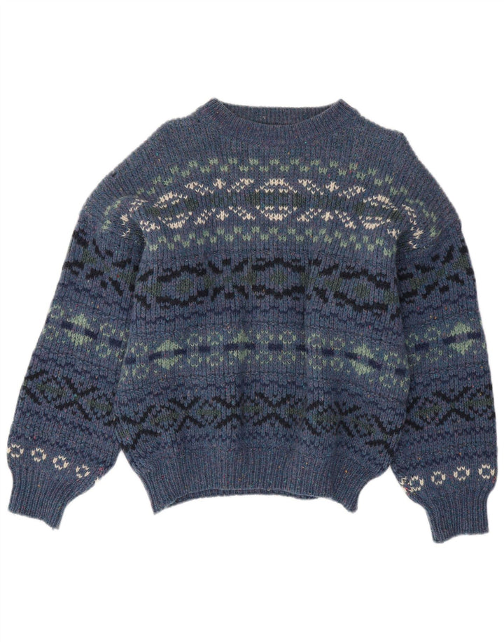 Levi's Damen-Pullover mit U-Boot-Ausschnitt, UK 16, Größe L, Blau, Fair Isle