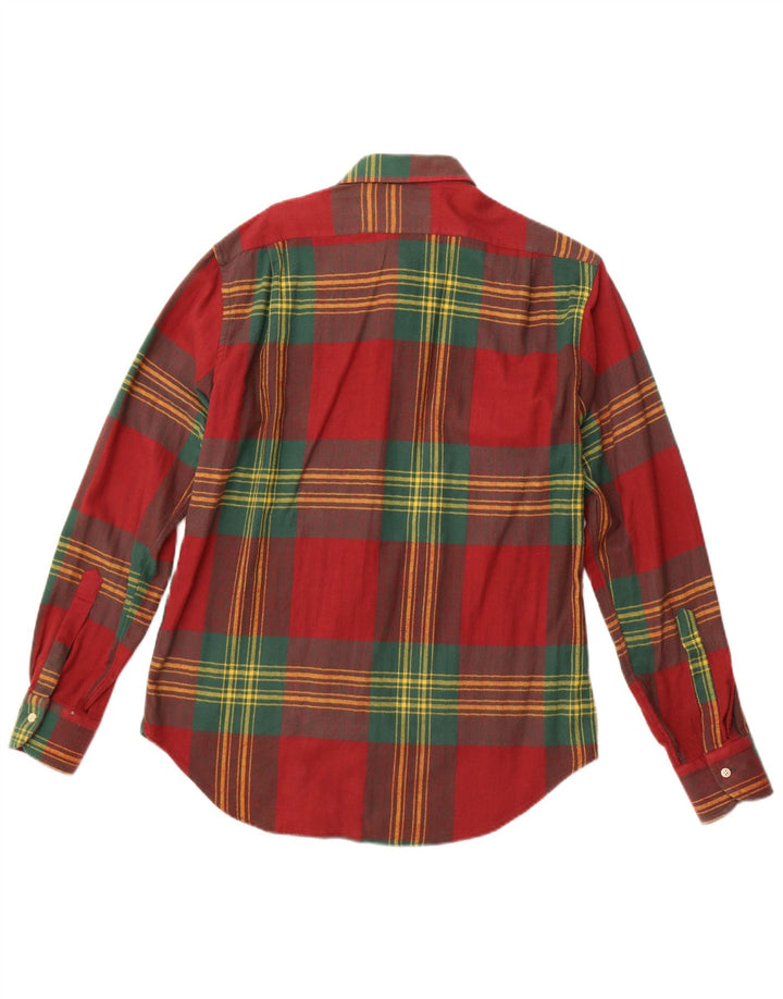 MOREAL Herren-Flanellhemd, Größe 40, mittelrot, kariert, Baumwolle