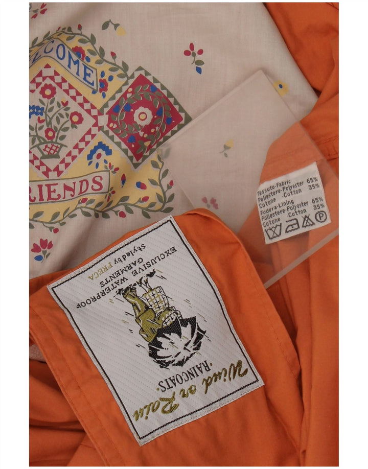 Vintage Damen Regenmantel UK 18 XL Orange Polyester