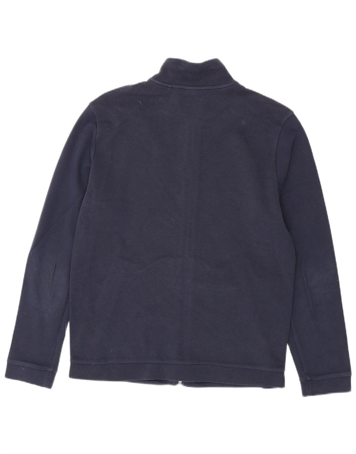 HUGO BOSS Womens Tracksuit Top Jacket UK 16 Large Navy Blue Cotton