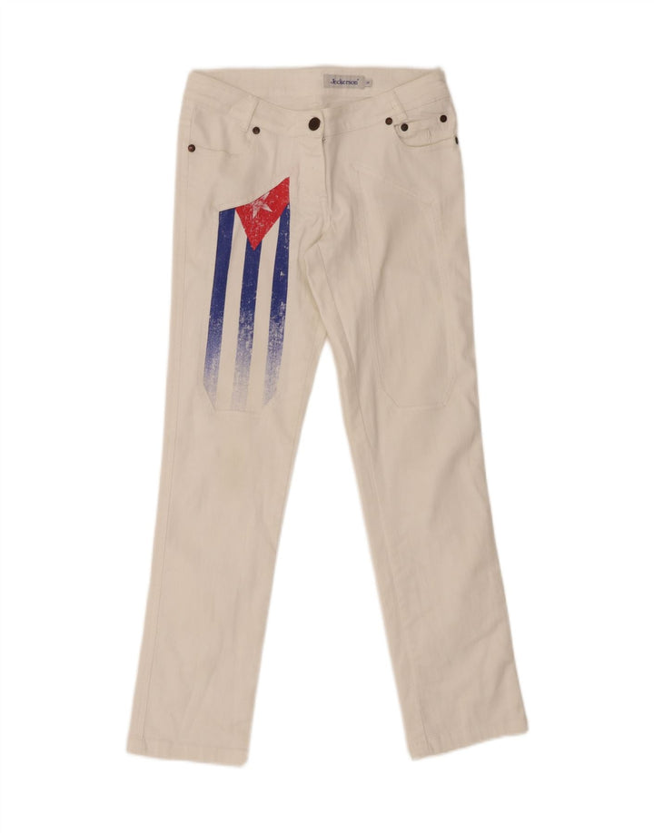 JECKERSON Womens Straight Jeans W28 L28 White Cotton Vintage Jeckerson and Second-Hand Jeckerson from Messina Hembry 