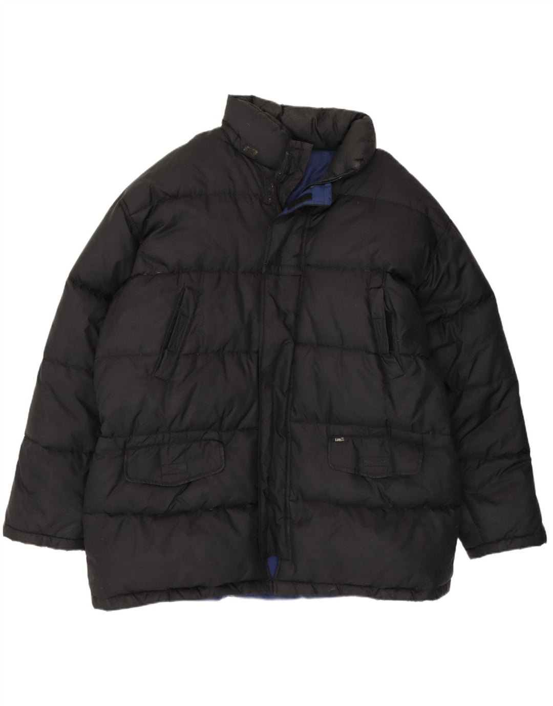 Lee Herren wattierte Jacke UK 40 Large Schwarz Polyester