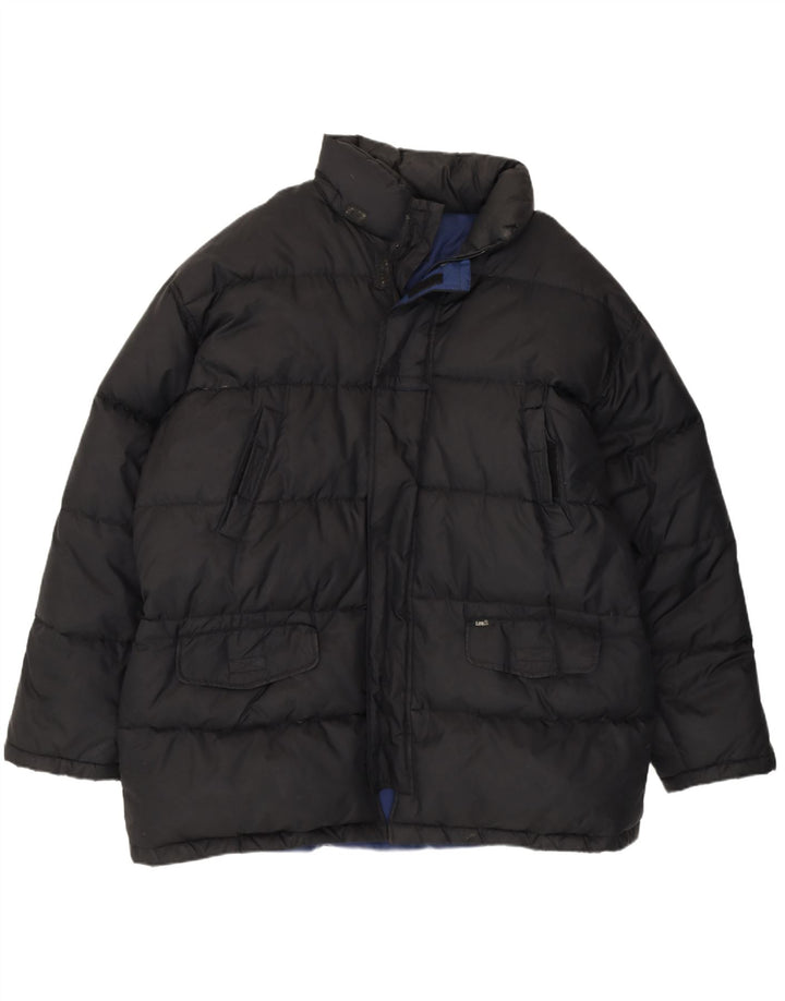 Lee Herren wattierte Jacke UK 40 Large Schwarz Polyester