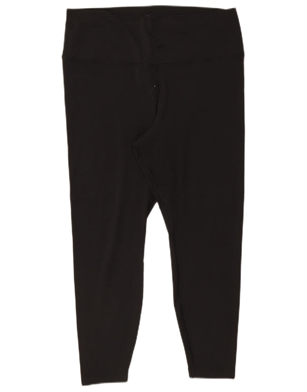 Nike Damen Dri Fit Crop Leggings UK 18 XL Schwarz Polyester